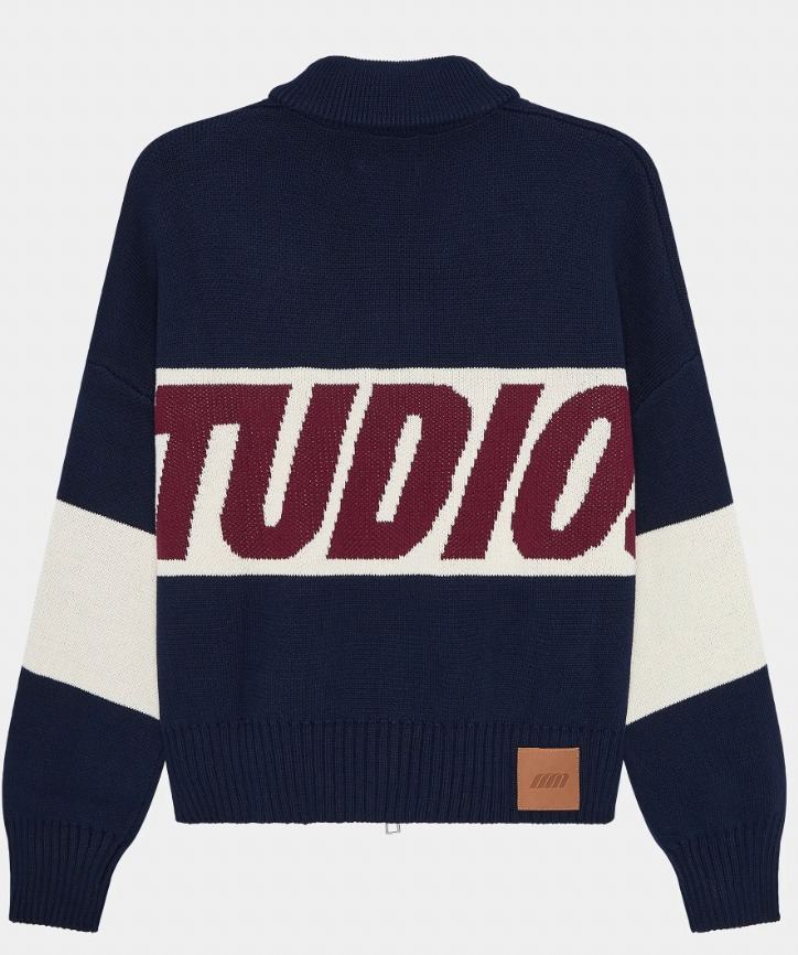 Eme Studios Thrill Navy Zipper Knit